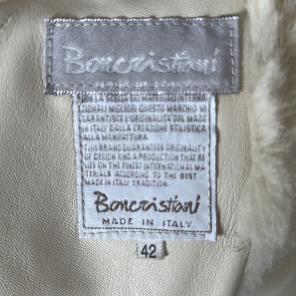 Full length, fur lined, suede jacket with fur collar and wrist detail. - Picture 3 of 9